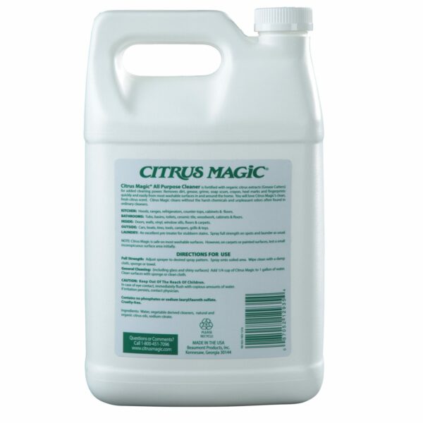 Citrus Magic All Purpose Cleaner, Fresh Citrus - 1 Gallon - Back