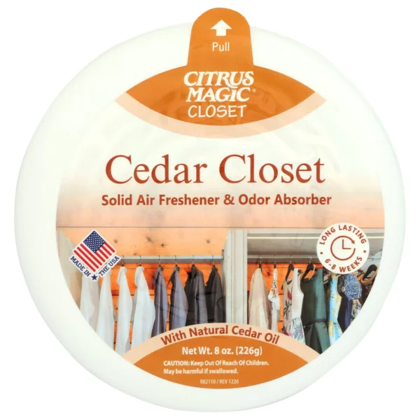 Citrus Magic For Closets Odor Absorbing Solid Air Freshener, Cedar