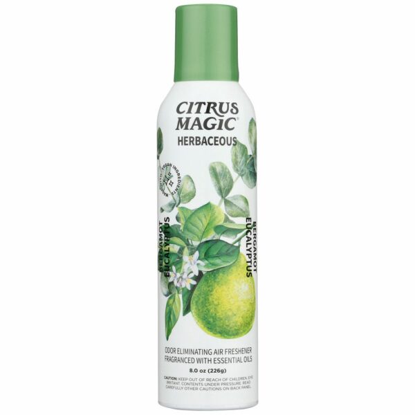 Citrus Magic Herbaceous Odor Eliminating Air Freshener Spray, Bergamot Eucalyptus, 8-Ounce